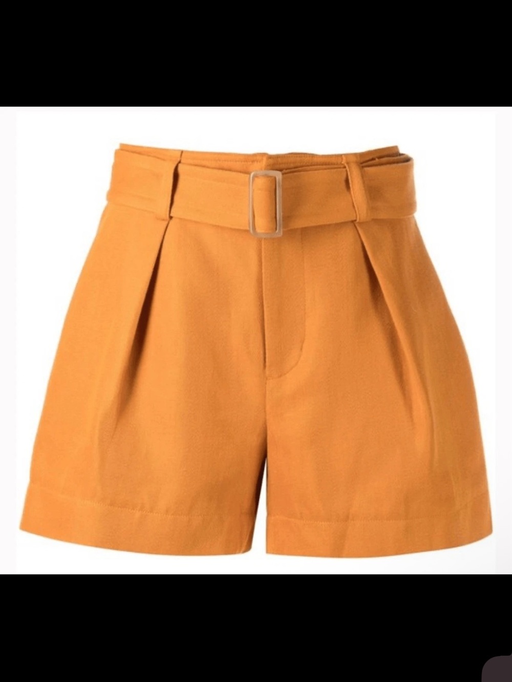 NWOT VINCE Women's Burnt Orange High Waist Belted Twill Pleated Shorts Size 8